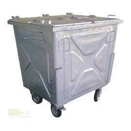 Pojemnik metalowy na odpady komunalne wg normy PN/EN840-2 1100 litrów